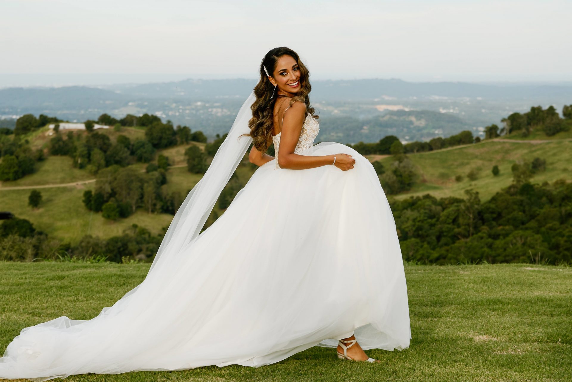 Sanjana in her wedding dress